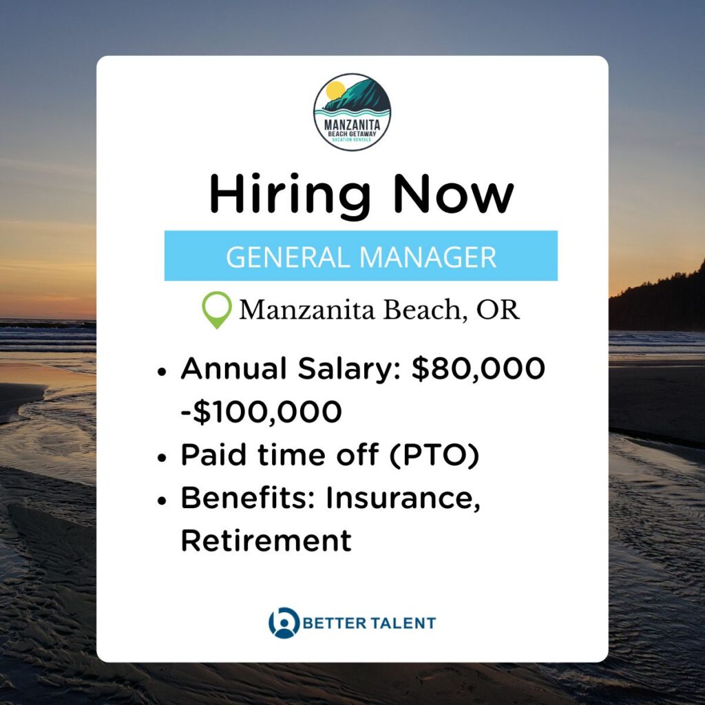 vacation rental general manager manzanita beach getaway